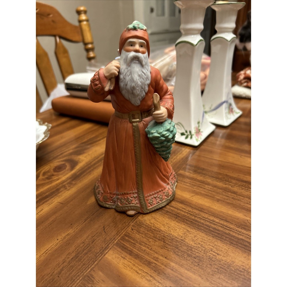 Lefton Vintage Old World Victorian Santa Music Box‎ Old Tannenbaum
